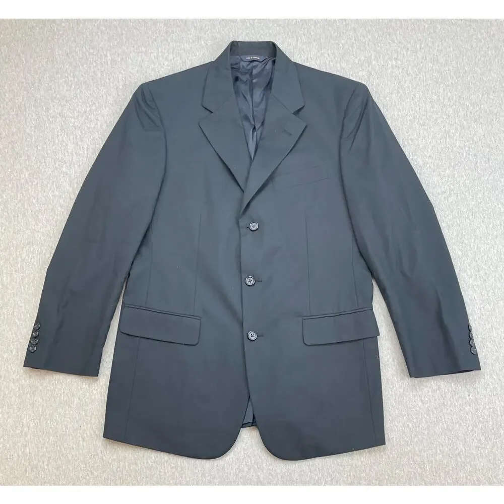 Brooks‎ Brothers Blazer Mens 38R Navy Blue Cotton Blend 3-Button Suit Jacket